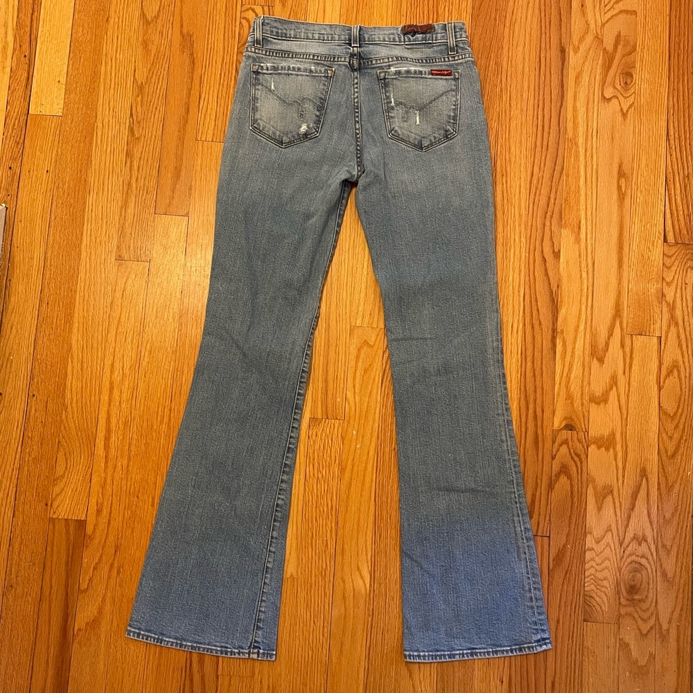 Blue 2 Bootcut Blue Denim Low Rise Jeans Women's Size 29 Made in USA [01011855]